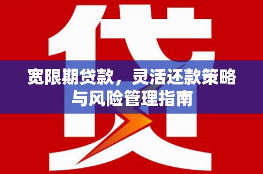 遂宁宽限期贷款，灵活还款策略与风险管理指南