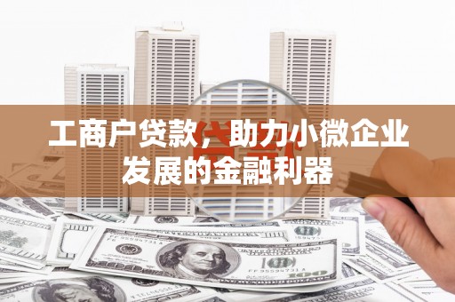 礼县工商户贷款，助力小微企业发展的金融利器