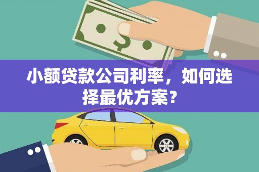 信州小额贷款公司利率，如何选择最优方案？