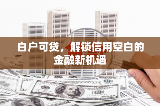 民和白户可贷，解锁信用空白的金融新机遇