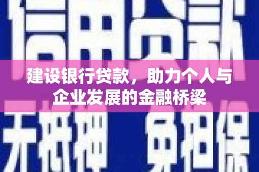 富平建设银行贷款，助力个人与企业发展的金融桥梁