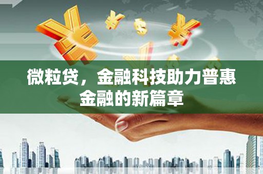 涵江微粒贷，金融科技助力普惠金融的新篇章