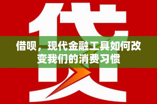云和借呗，现代金融工具如何改变我们的消费习惯